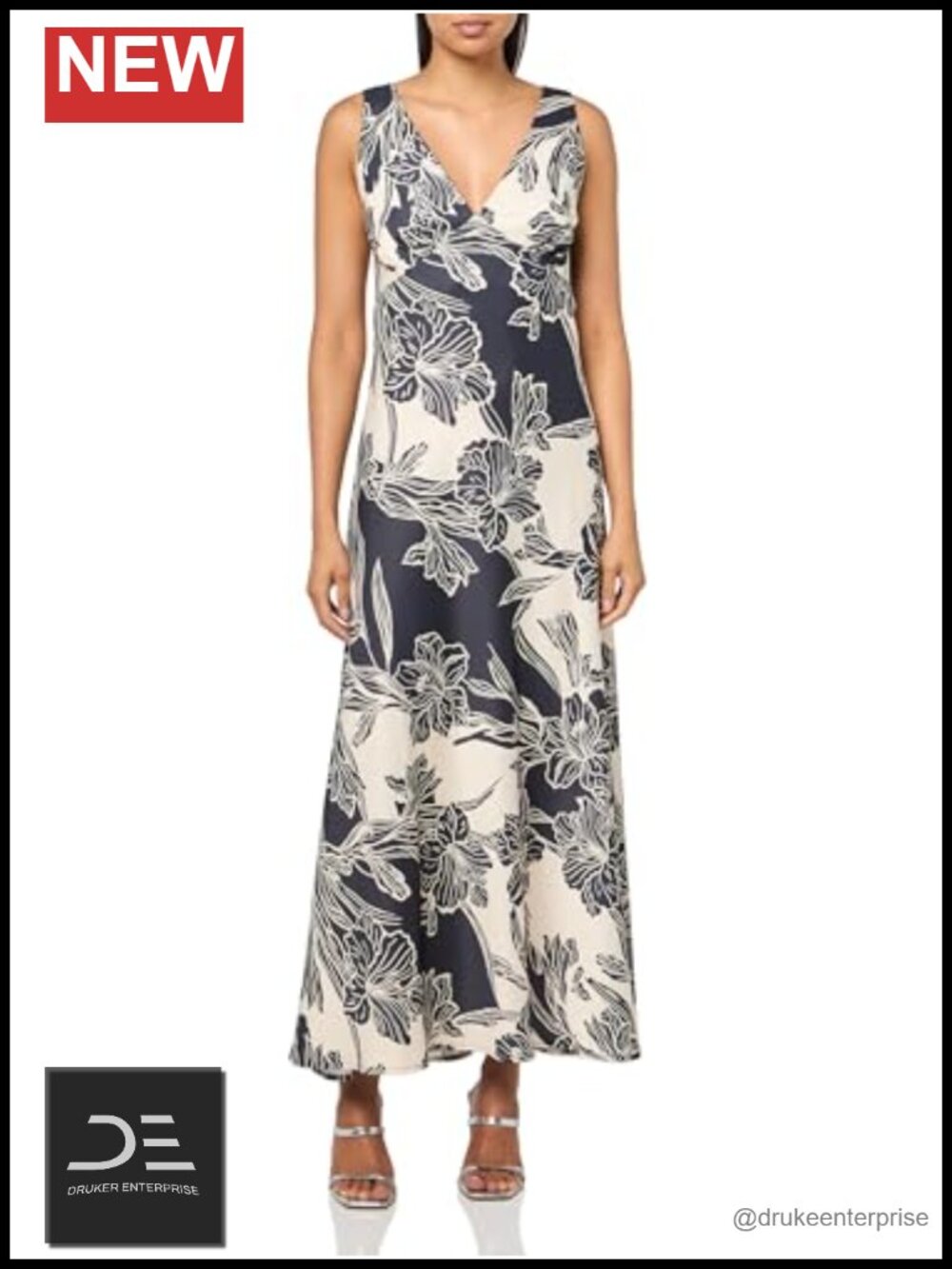 Sleeveless V-Neck Satin Mini Dress Straight Fit Pull On